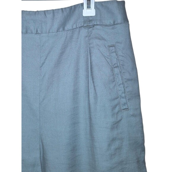 Womens Anthropologie Ettitwa Lined Cuffed Linen Wide Leg Pant Sage Sz 12 Baggy - Picture 3 of 5